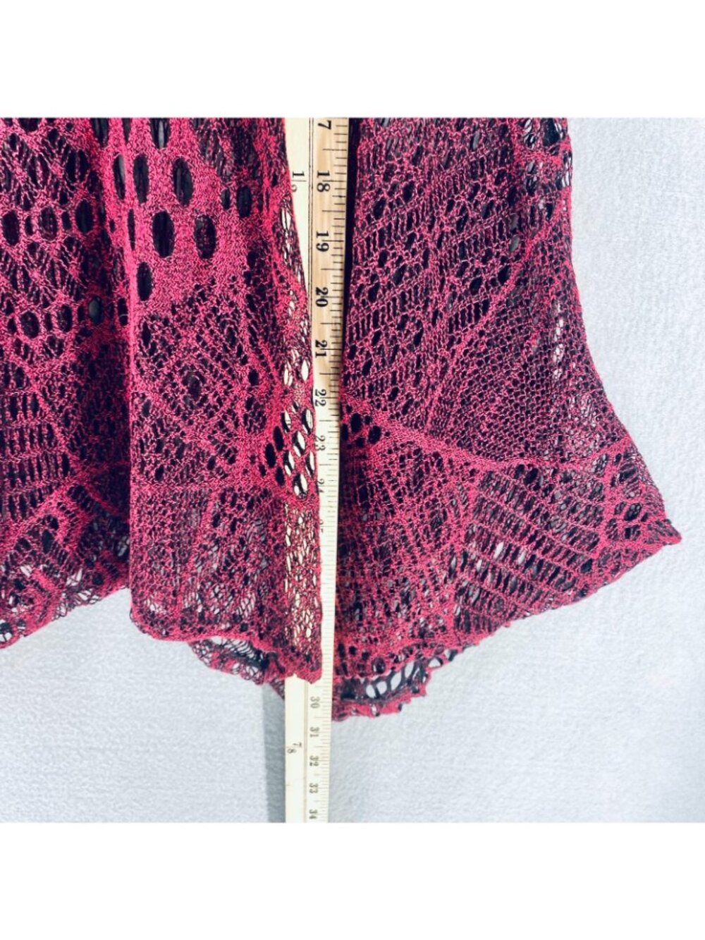 Womens Fairycore Lace Top Small Purple Stretch Crochet Knit Babydoll - Picture 10 of 11